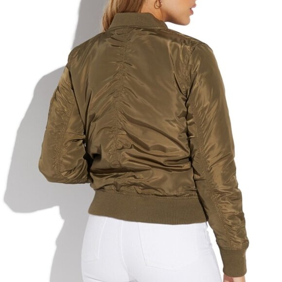 Timing Army Green Handmade Patched Bomber Jacket - Picture 4 of 15